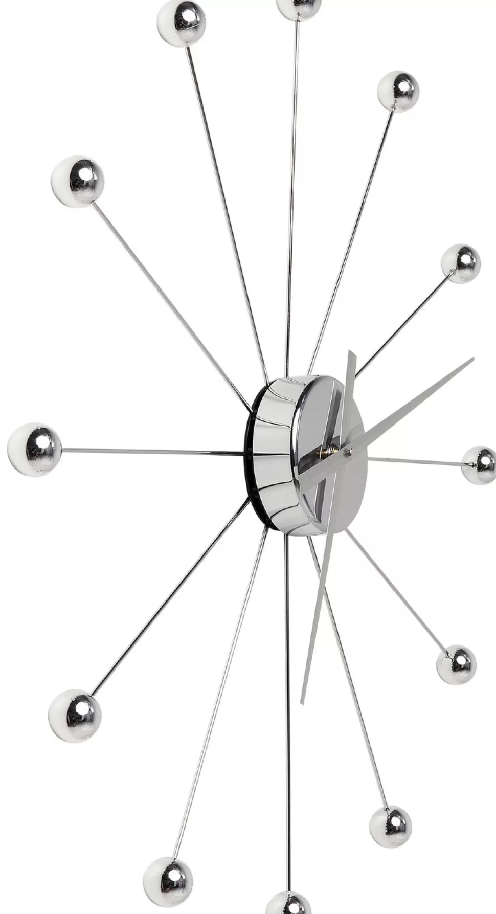 Zegary-KARE Design Zegar Wiszący Like Umbrella Balls Ø60 Cm Srebrny