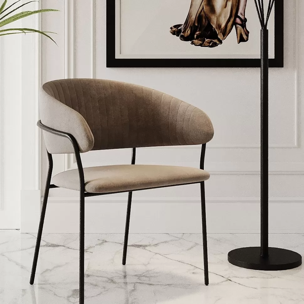 Krzesła-KARE Design Zestaw Dwóch Krzeseł Brązowe Nogi Czarne 57x78 Cm
