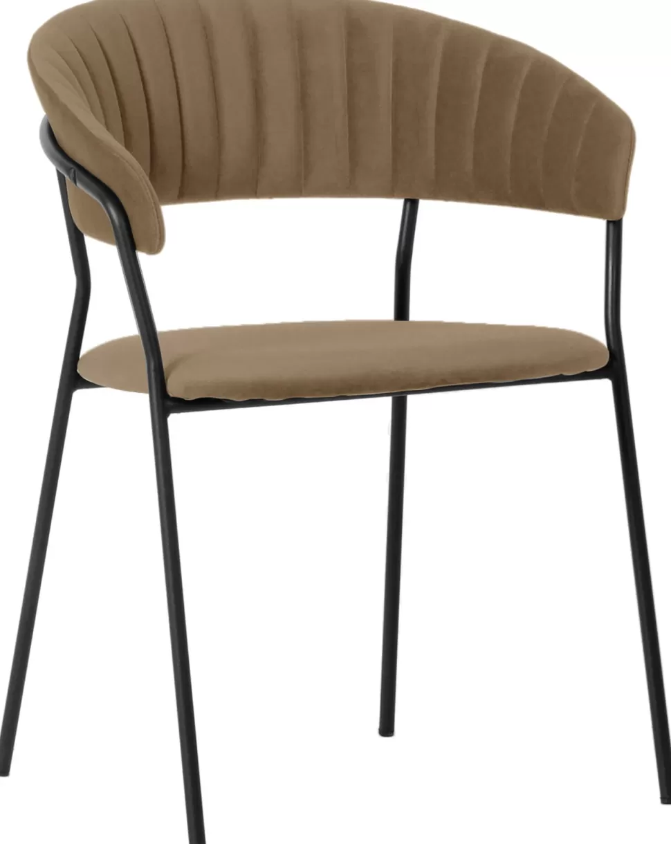 Krzesła-KARE Design Zestaw Dwóch Krzeseł Brązowe Nogi Czarne 57x78 Cm