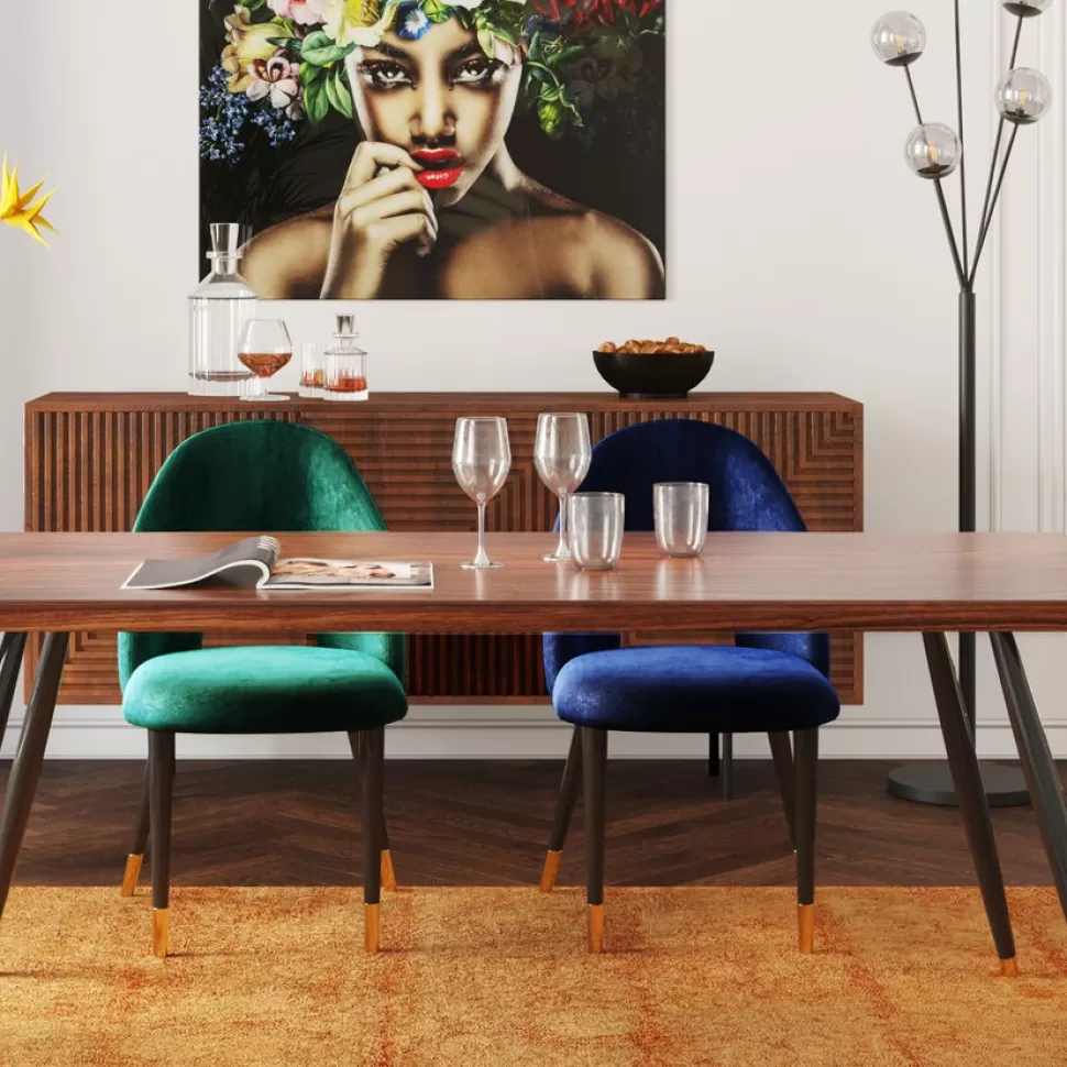 Krzesła-KARE Design Zestaw Dwóch Krzeseł Iris Velvet 49x84 Cm Niebieskie