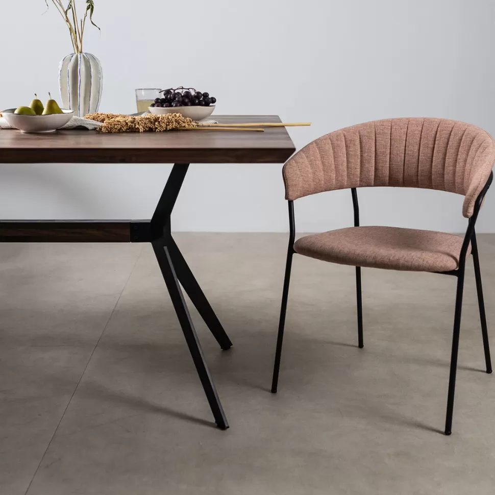 Krzesła-KARE Design Zestaw Dwóch Krzeseł Różowe Nogi Czarne 57x78 Cm
