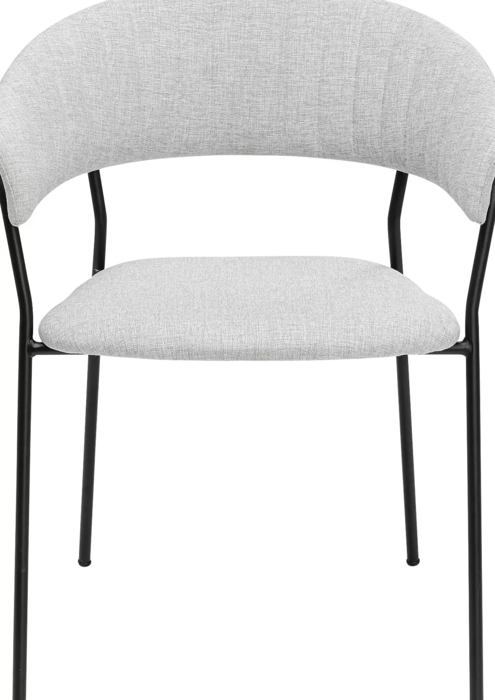 Krzesła-KARE Design Zestaw Dwóch Krzeseł Tapicerka Jasnoszara Nogi Czarne Stalowe