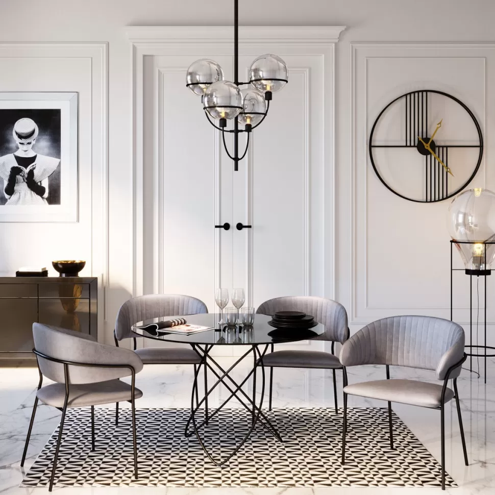 Krzesła-KARE Design Zestaw Dwóch Krzeseł Z Podłokietnikami Belle 57x78 Cm Szare